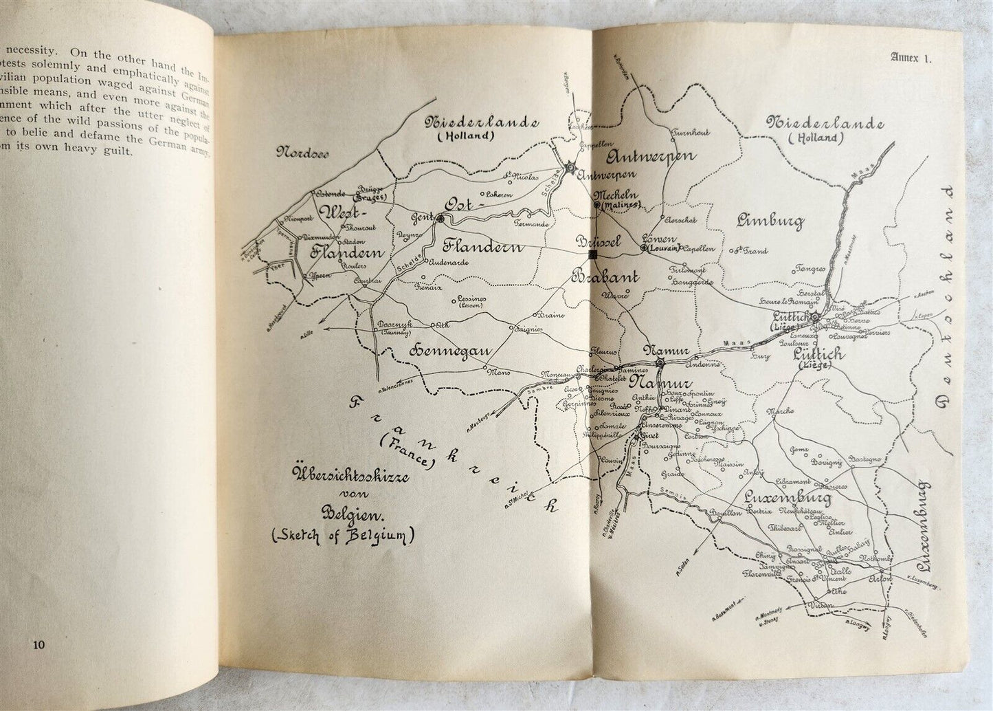 1915 THE BELGIAN PEOPLE'S WAR VIOLATION of INTERNATIONAL LAW antique booklet