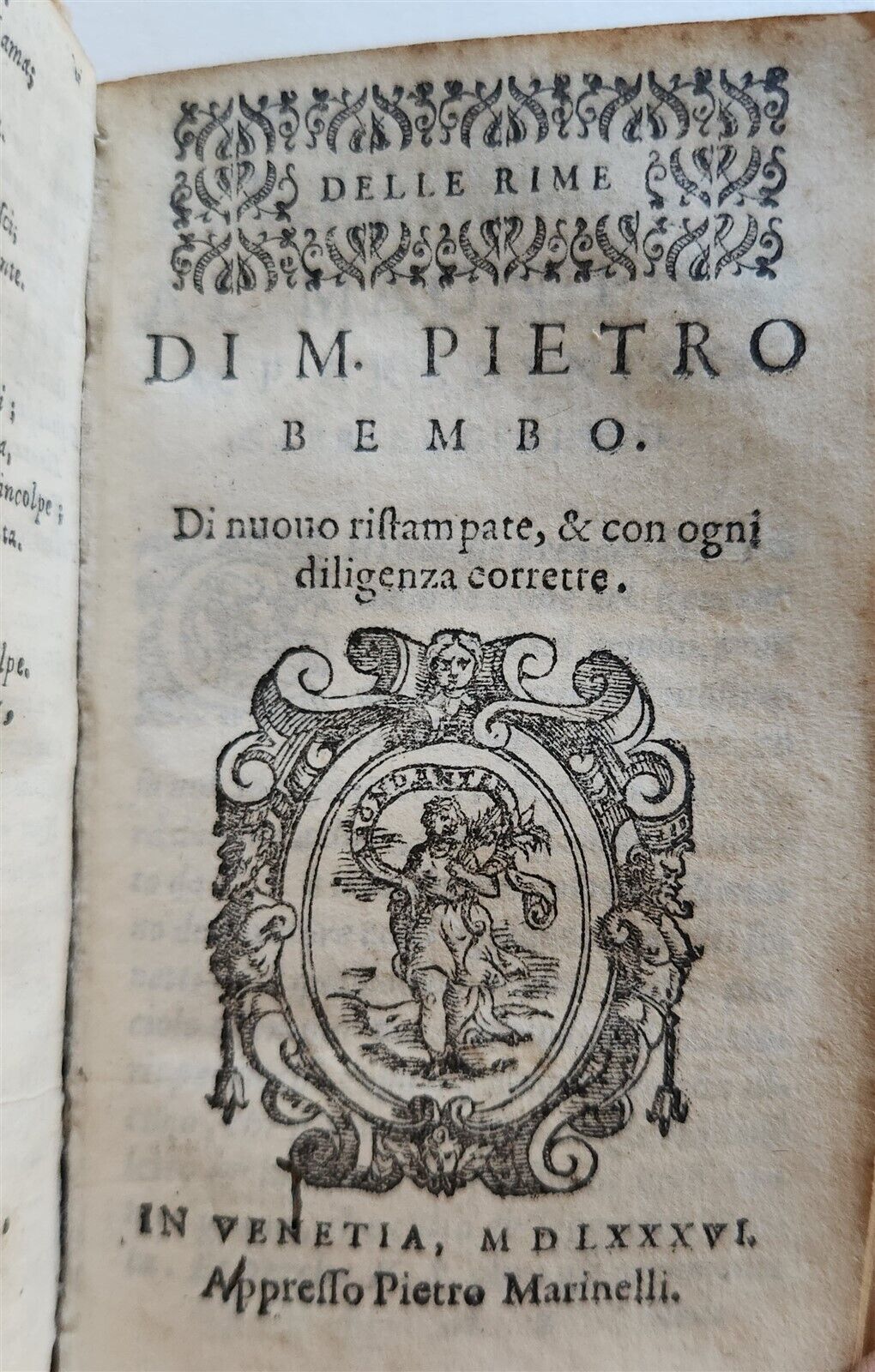 1586 IMPORTANT ITALIAN RENAISSANCE WORKS antique VELLUM Bembo Sansoiuno Ariosto
