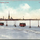 ST.PETERSBURG RUSSIA ELECTRICAL TRAMWAY ANTIQUE POSTCARD