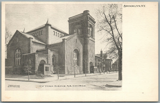 BROOKLYN NY NEW YORK AVENUE M.E. CHURCH ANTIQUE POSTCARD