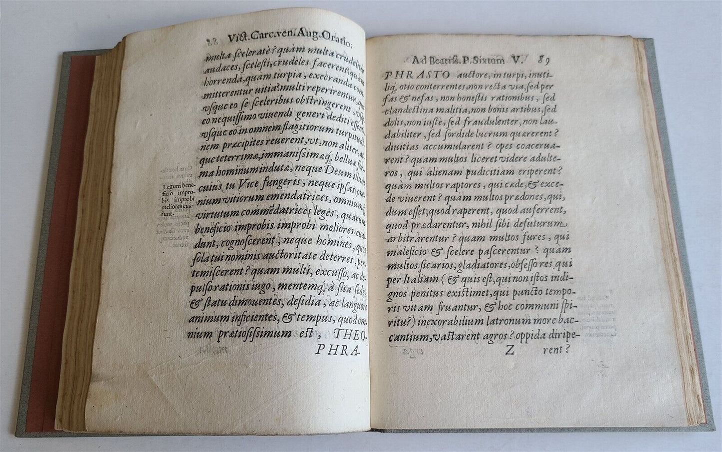 1598 DELLE ORATIONI LATINE et VOLGARI by Vittorio Carcano antique 16th CENTURY