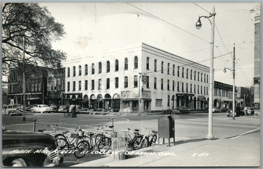 OBERLIN OH NORTH MAIN STREET VINTAGE REAL PHOTO POSTCARD RPPC