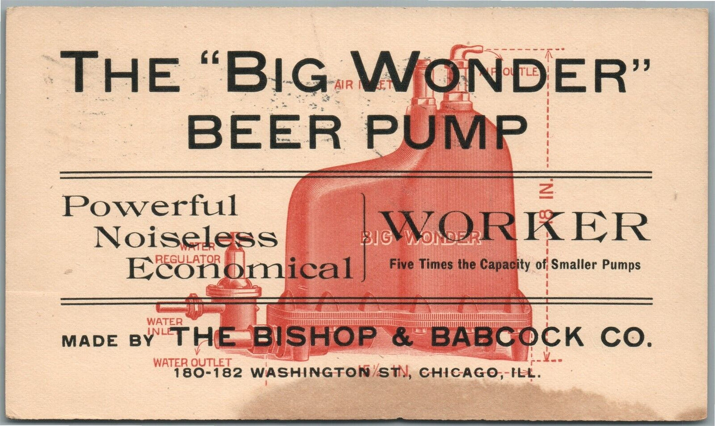 CHICAGO IL BISHOP & BABCOCK CO. ADVERTISING ANTIQUE POSTCARD