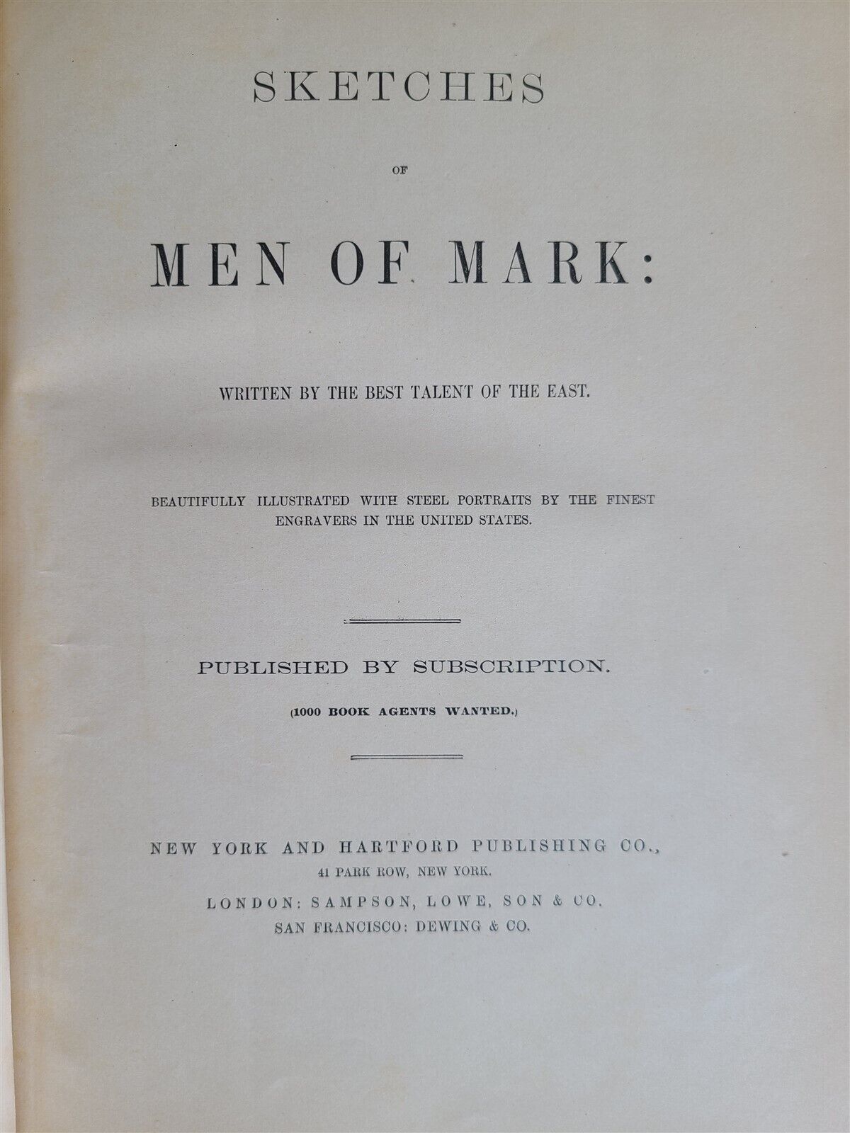 1871 SKETCHES of MEN of MARK antique ILLUSTRATED AMERICANA