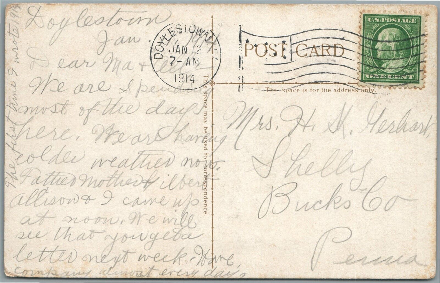 BUCKS COUNTY VIEWS by ARNOLD DOYLESTOWN FRIENDS MEETING HOUSE ANTIQUE POSTCARD