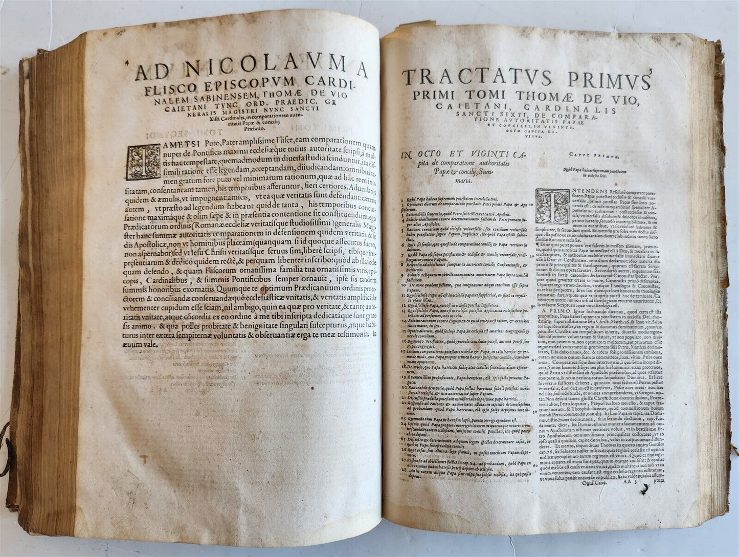 1568 THEOLOGY by THOMAE AQUINATIS antique VELLUM BOUND FOLIO