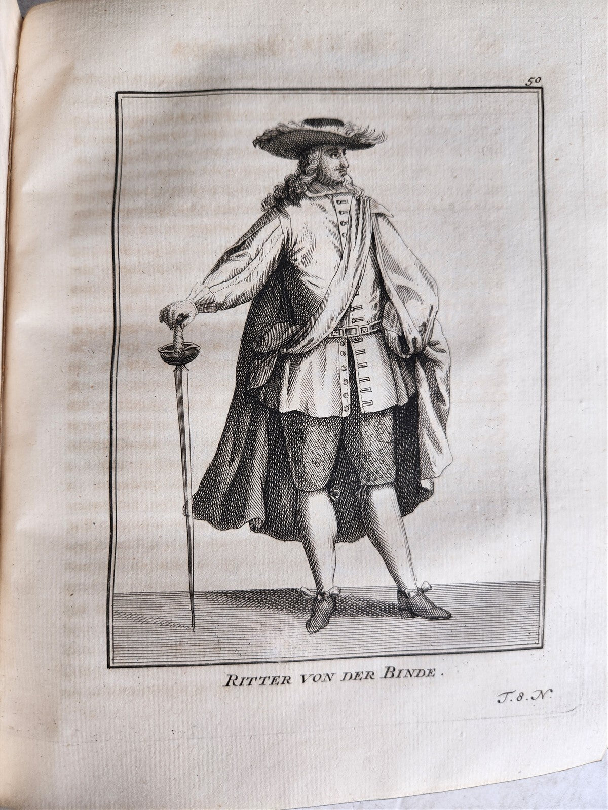 1756 ILLUSTRATED COSTUME HISTORY of MONKS & KNIGHTS for both sexes antique