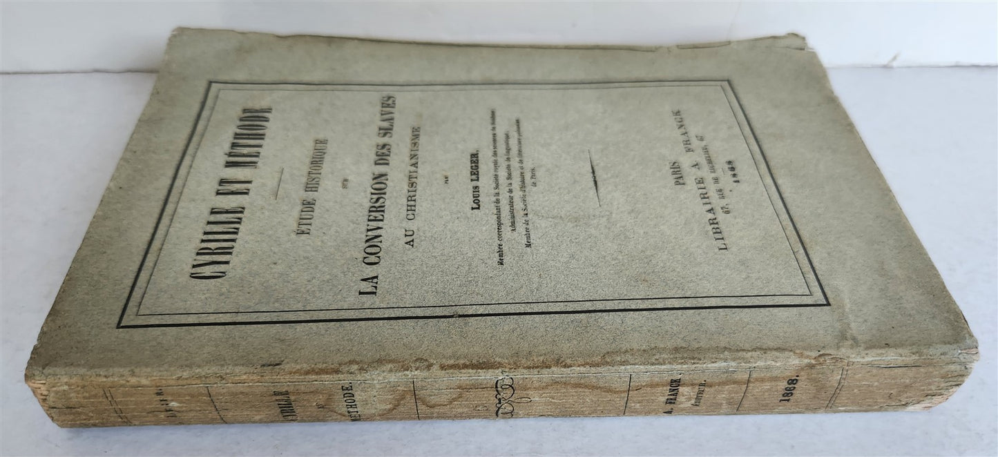 1868 HISTORICAL STUDY on CONVERSION of SLAVS TO CHRISTIANITY antique in FRENCH