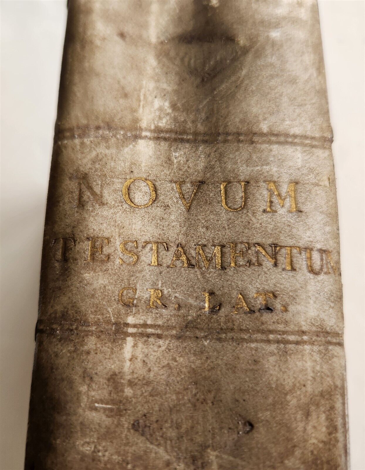 1671 GREEK BIBLE antique NEW TESTAMENT vellum binding