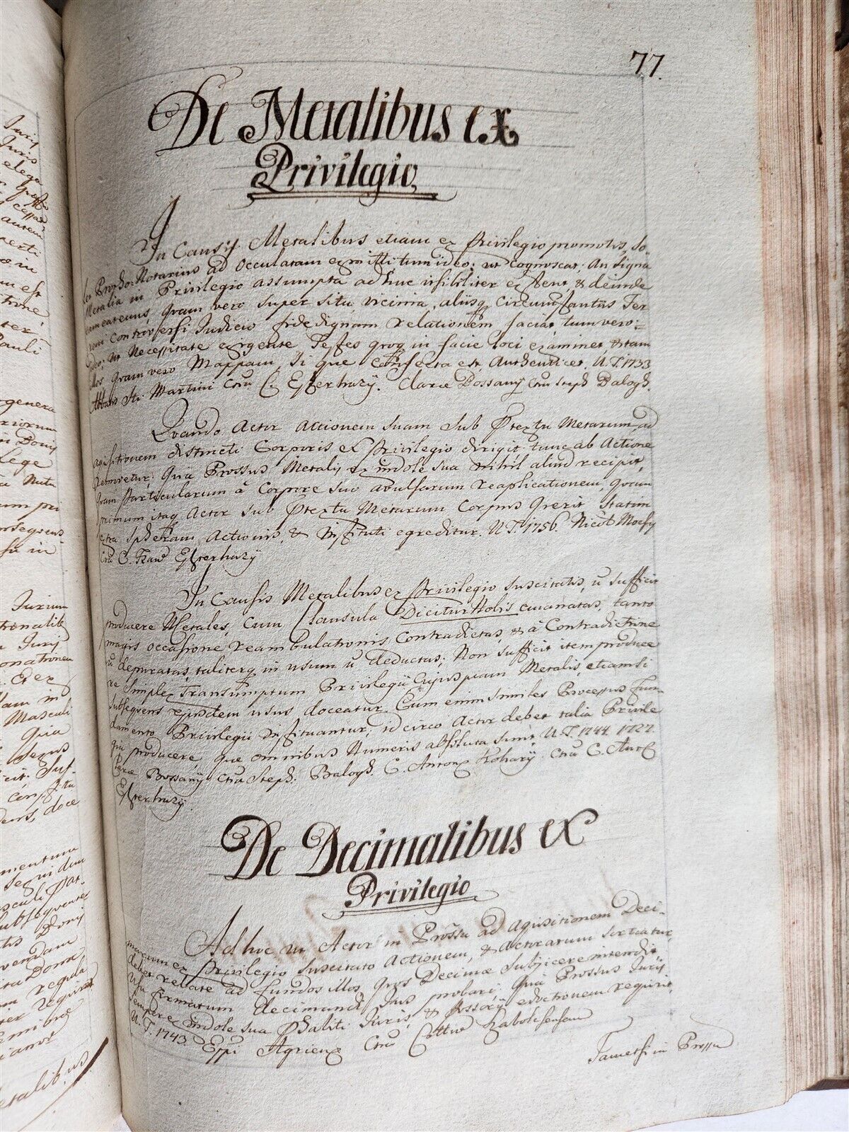 1769 LAW MANUSCRIPT in LATIN antique FOLIO 200 pages COURT DECISIONS