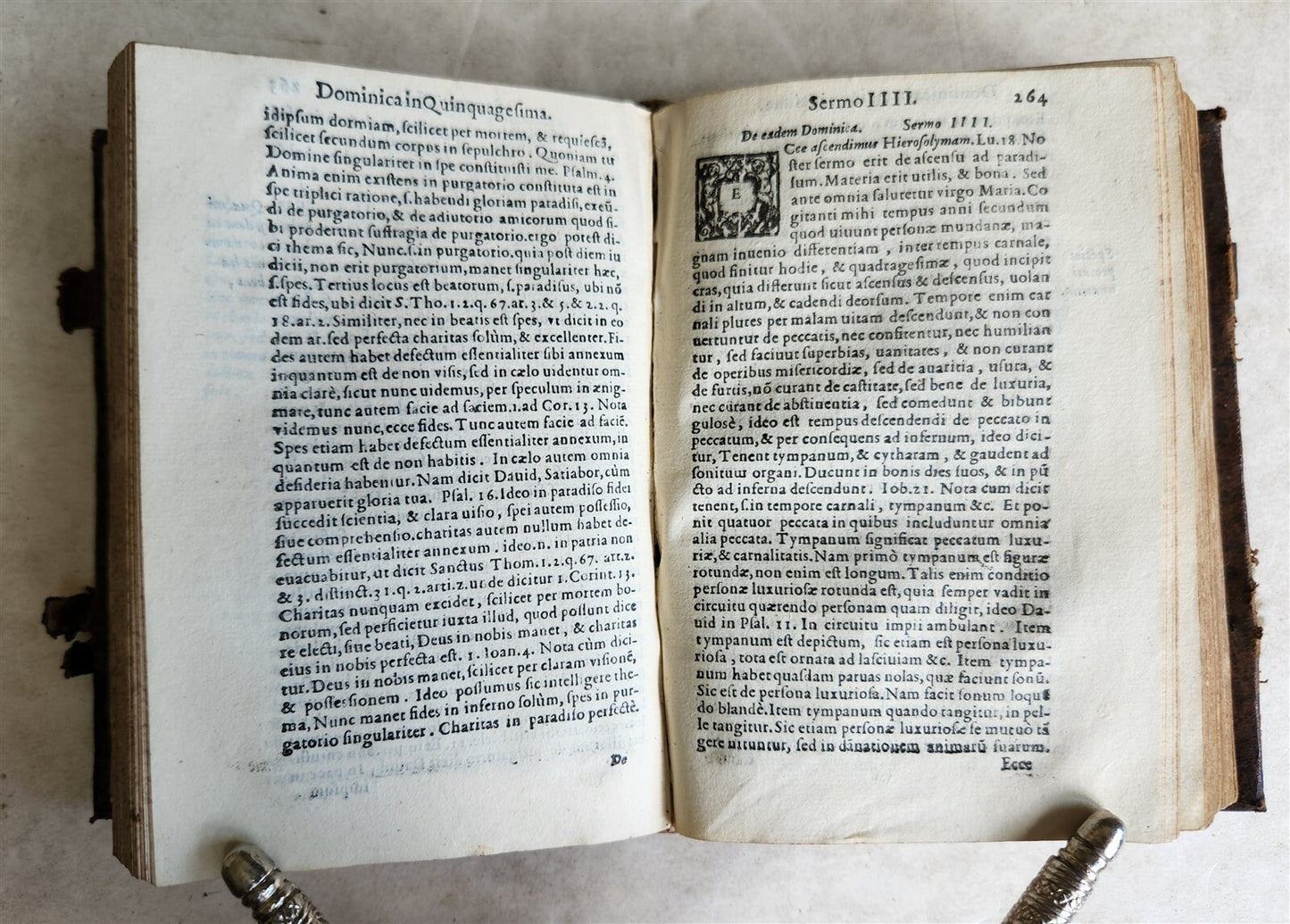 1573 SERMONS by San Vincenzo Ferrreri 2 VOLUMES antique 16th CENTURY in LATIN