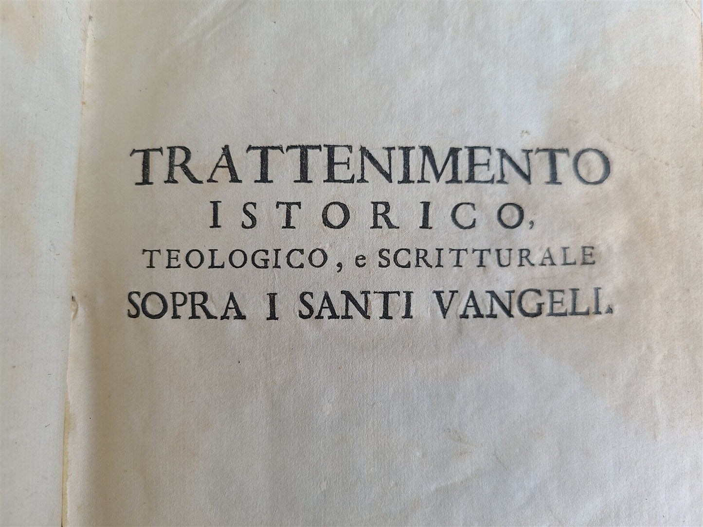 1728 TRATTENIMENTO ISTORICO TEOLOGICO e SCRITTURALE antique VELLUM BOUND