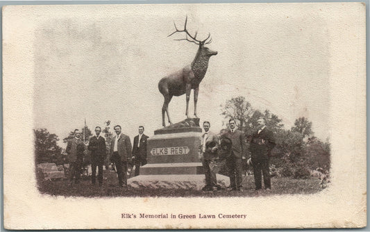 COLUMBUS OH ELK'S MEMORIAL GREEN LAWN CEMETERY ANTIQUE POSTCARD