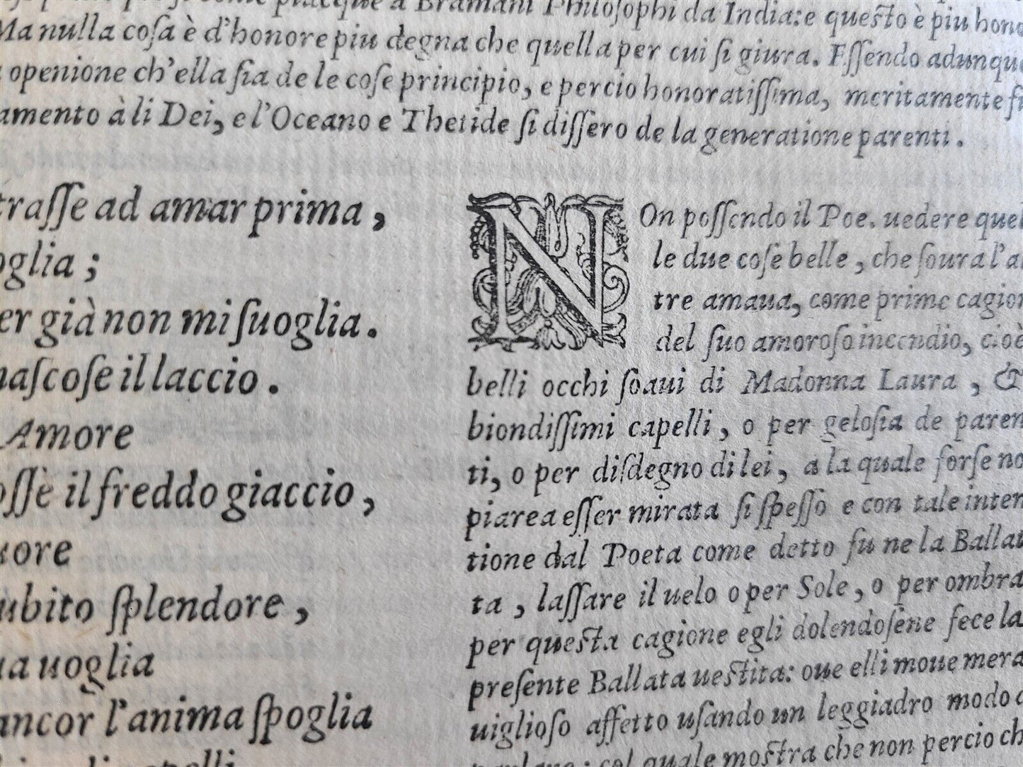 1581 IL PETRARCA COM L'ESPOSITIONE di M. Gio Andrea Gesualdo antique 16th CENT.