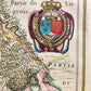 1640 MAP SEDAN et de RAUCOURT FRANCE WILLEM BLAEU antique AUTHENTIC hand colored
