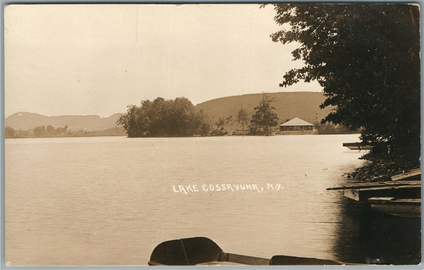 LAKE COSSAYUNA NY ANTIQUE REAL PHOTO POSTCARD RPPC