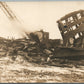 TRAIN WRECKAGE CLEARING at RICHMOND VINTAGE REAL PHOTO POSTCARD RPPC