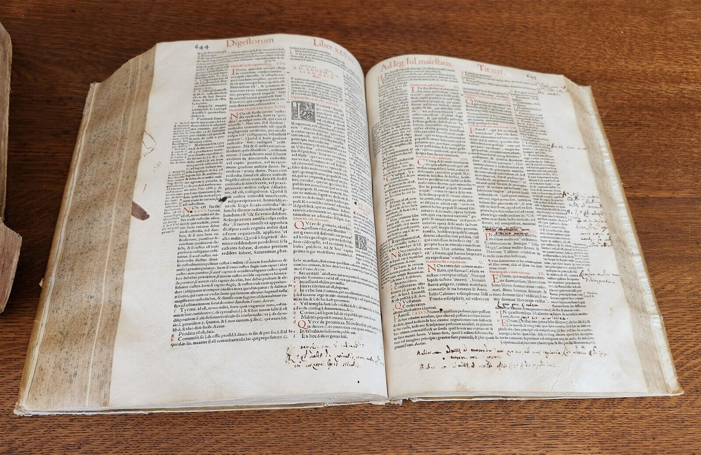 1556 LAW BOOK Corpus Juris Civilis DIGESTUM NOVUM antique MASSIVE FOLIO vellum