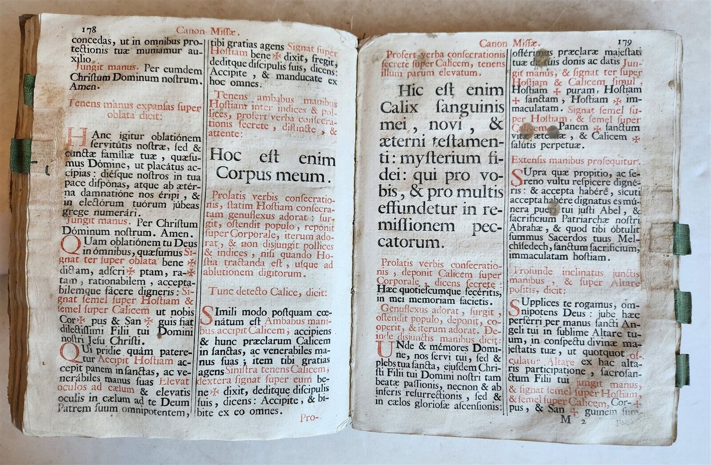 1760 MISSALE ROMANUM antique VELLUM BOUND FOLIO