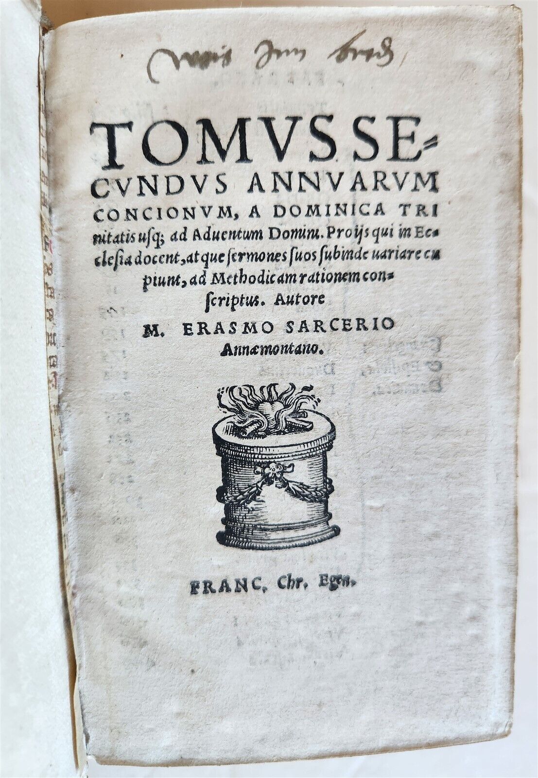 1541 CONCIONES ANNUAE by Erasmus Sarcerius antique RARE pigskin binding 16th cen