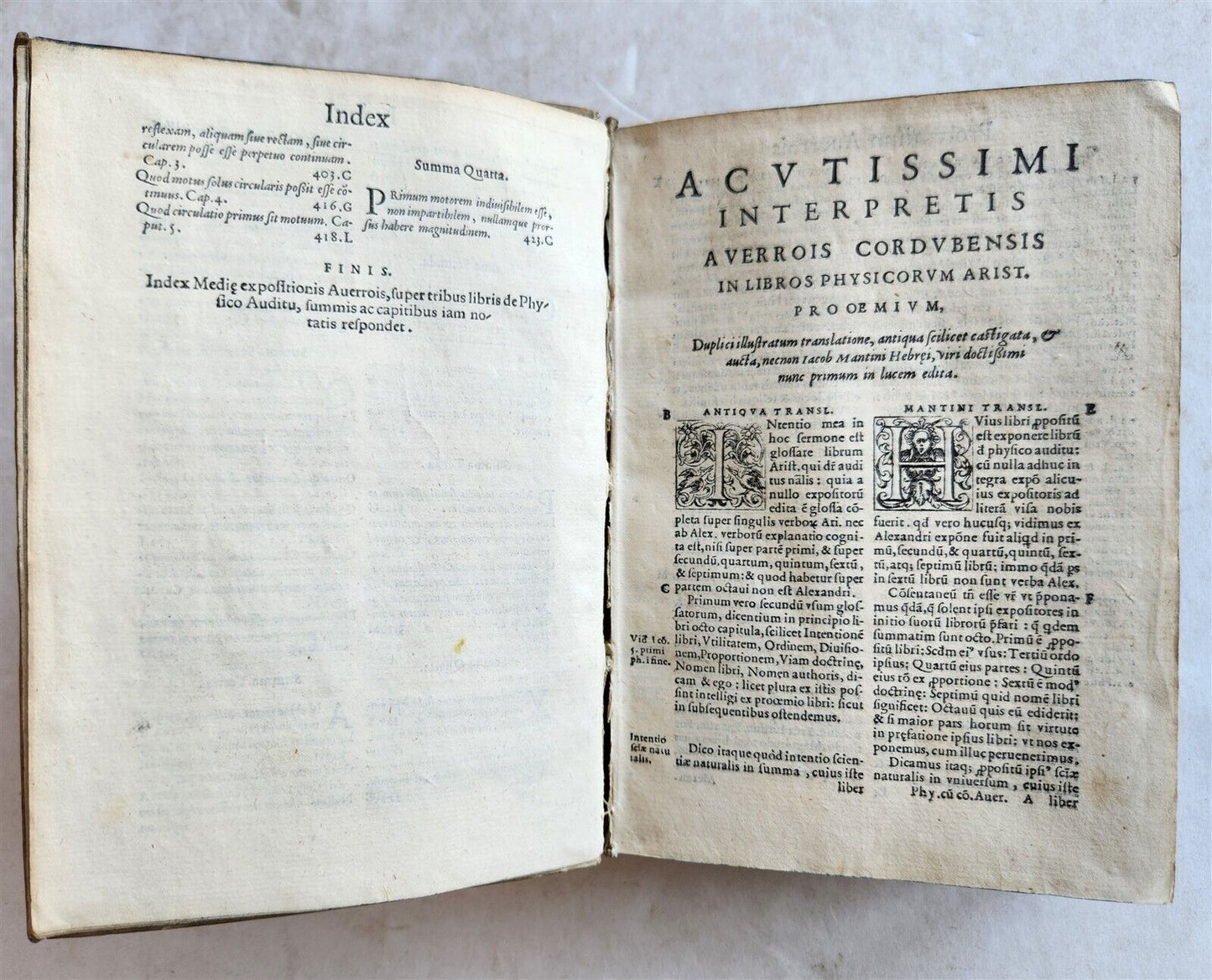 1574 ARISTOTLE ILLUSTRATED DE PHYSICO AUDITU COMMENTARY 16 cent. VELLUM antique