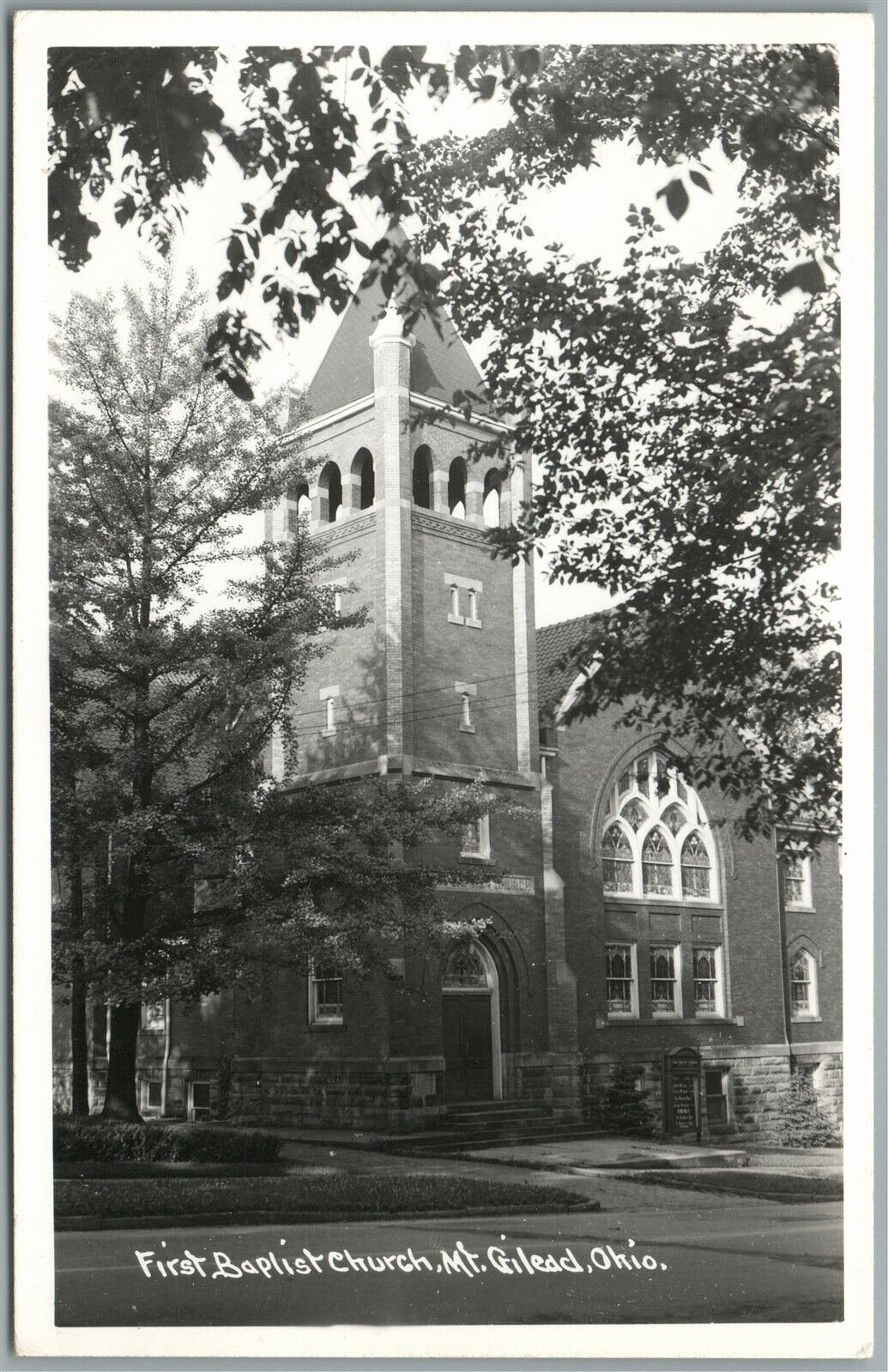 MT.GILEDD OH BAPTIST CHURCH VINTAGE REAL PHOTO POSTCARD RPPC