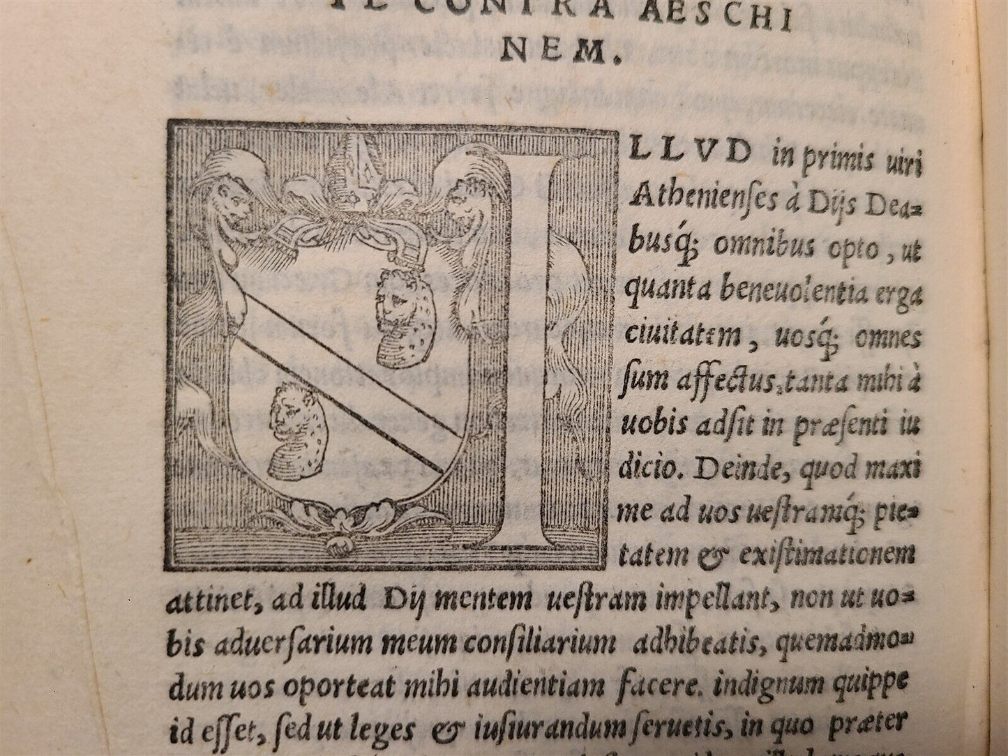 1545 SPEECHES of DEMOSTHENES & AESCHINES in LATIN antique 16th CENTURY