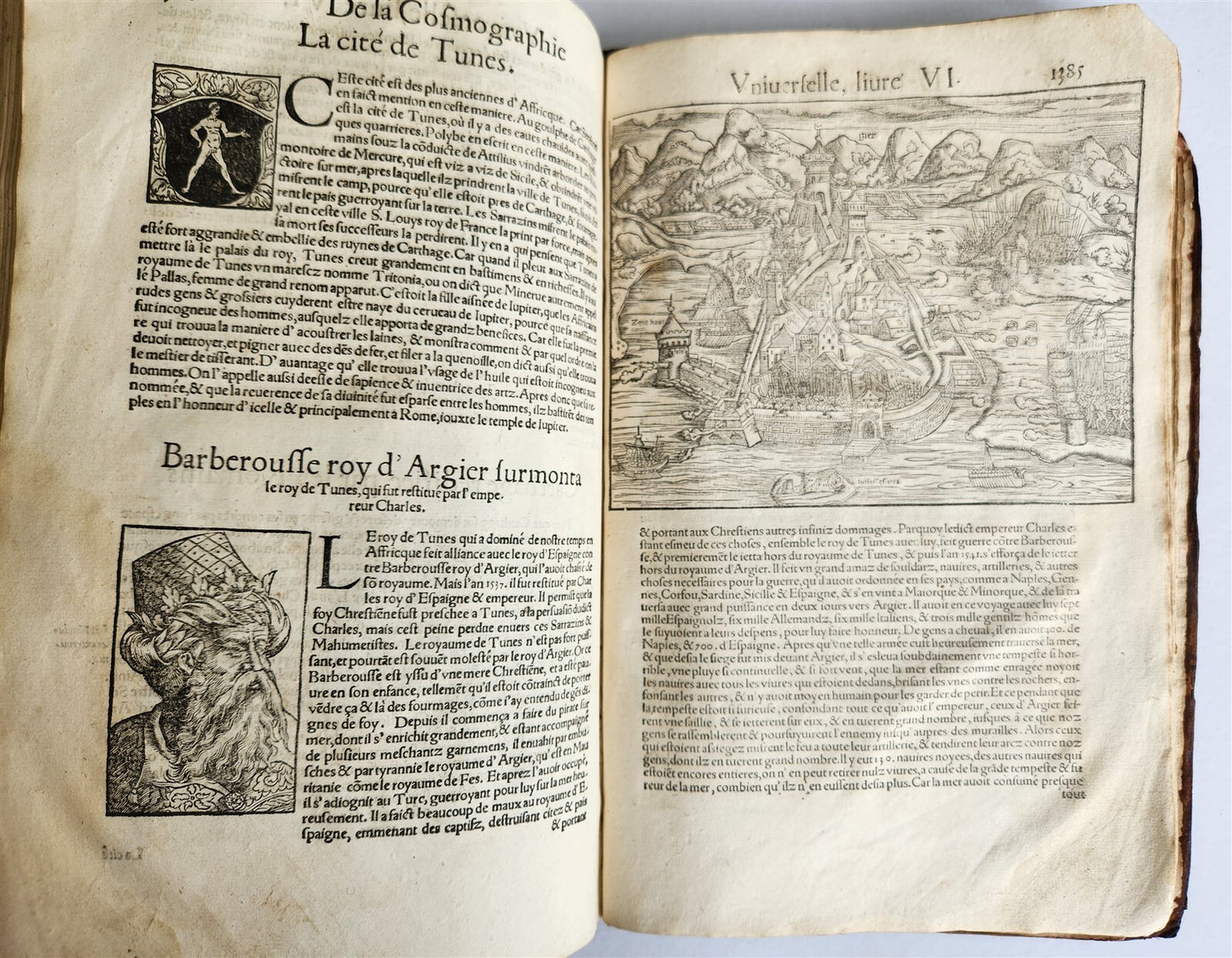 1556 COSMOGRAPHY by Sebastian Munster antique RARE ILLUSTRATED 16th cent. FOLIO
