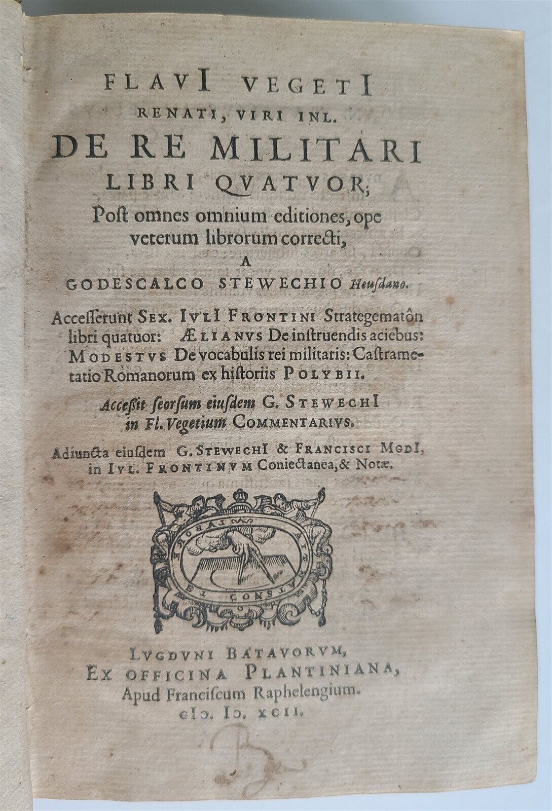 1592 MILITARY HISTORY FULLY ILLUSTRATED antique PLANTIN De re militari libri IV