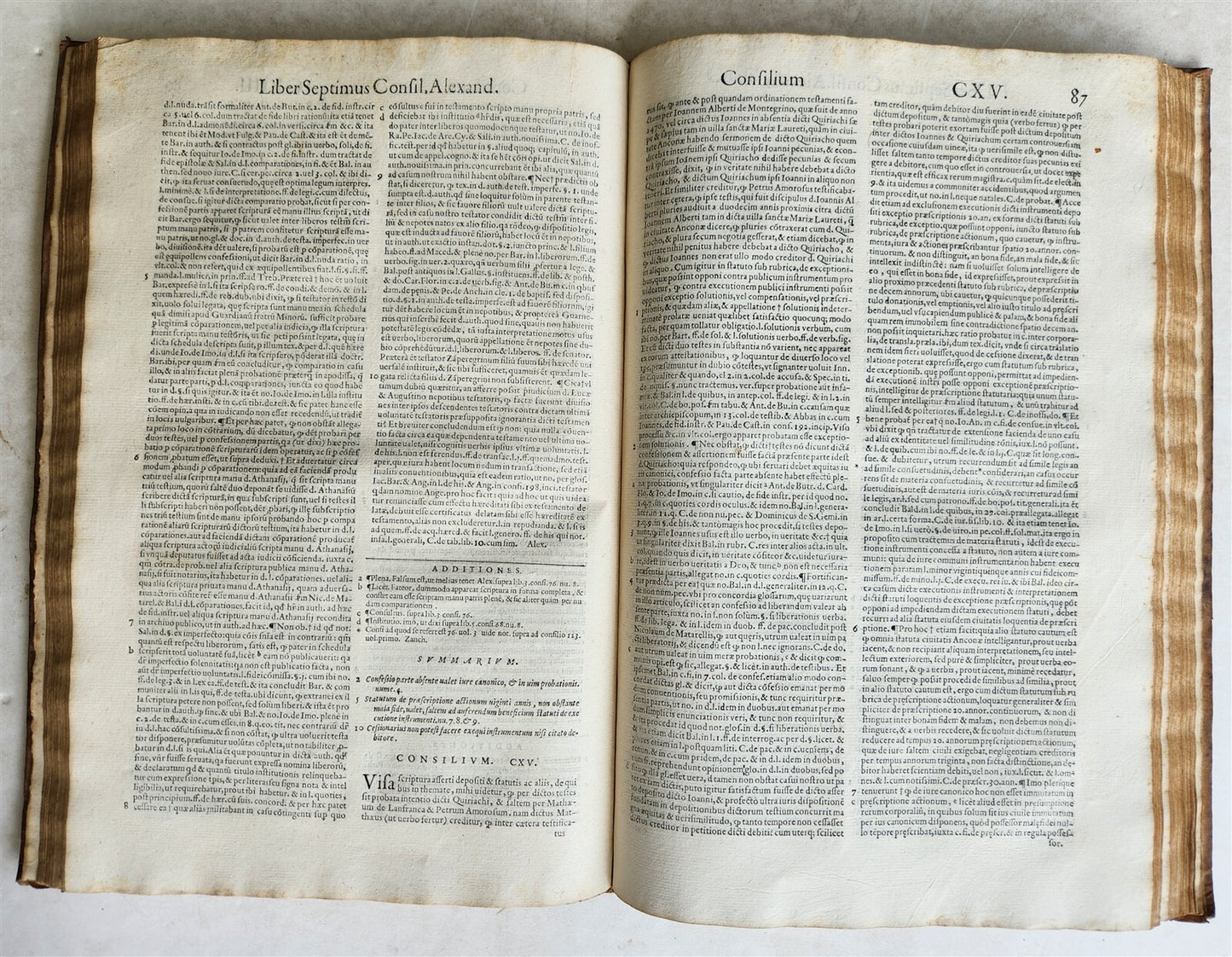 1584 LAW BOOK by Alessandro Tartagni antique VELLUM FOLIO w/ MANUSCRIPT TITLE