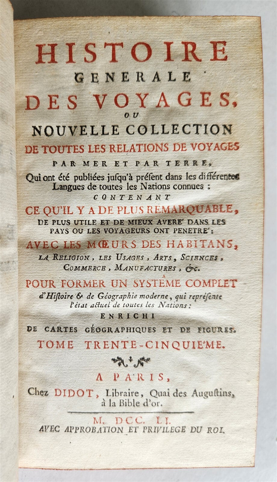 1751 HISTOIRE des VOYAGES illustrated FERNAND MENDEZ PINTO to INDIA TRAVELS v.35