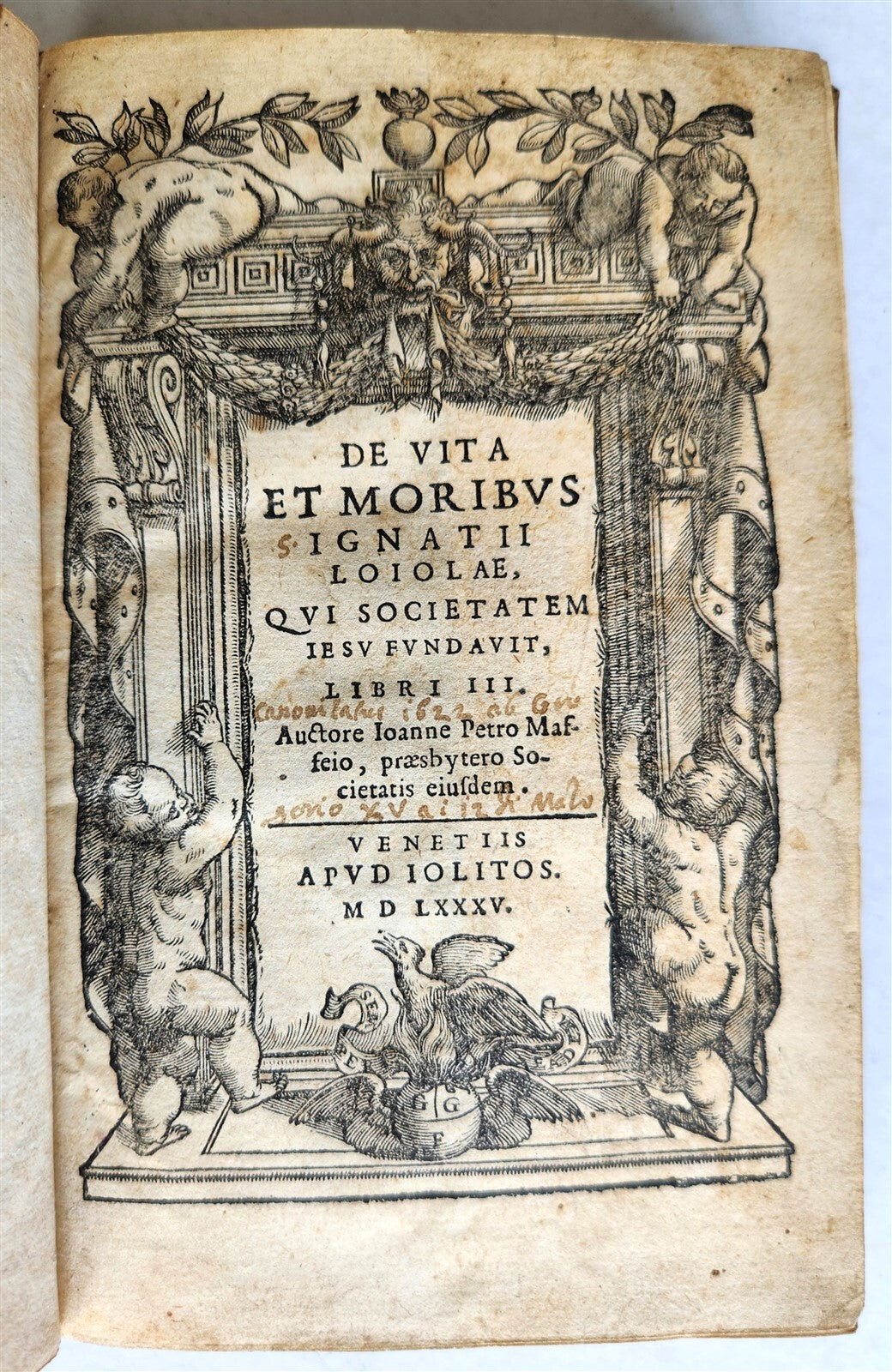 1585 IGNATII LOYOLA BIOGRAPHY antique De vita et moribus Ignatii Loiolae 16th C.