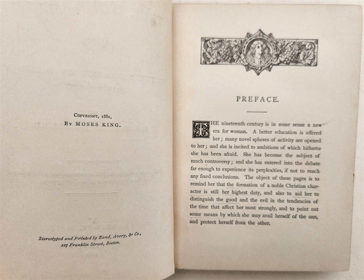 1882 TRUE WOMANHOOD by Franklin Johnson SUFFRAGE antique