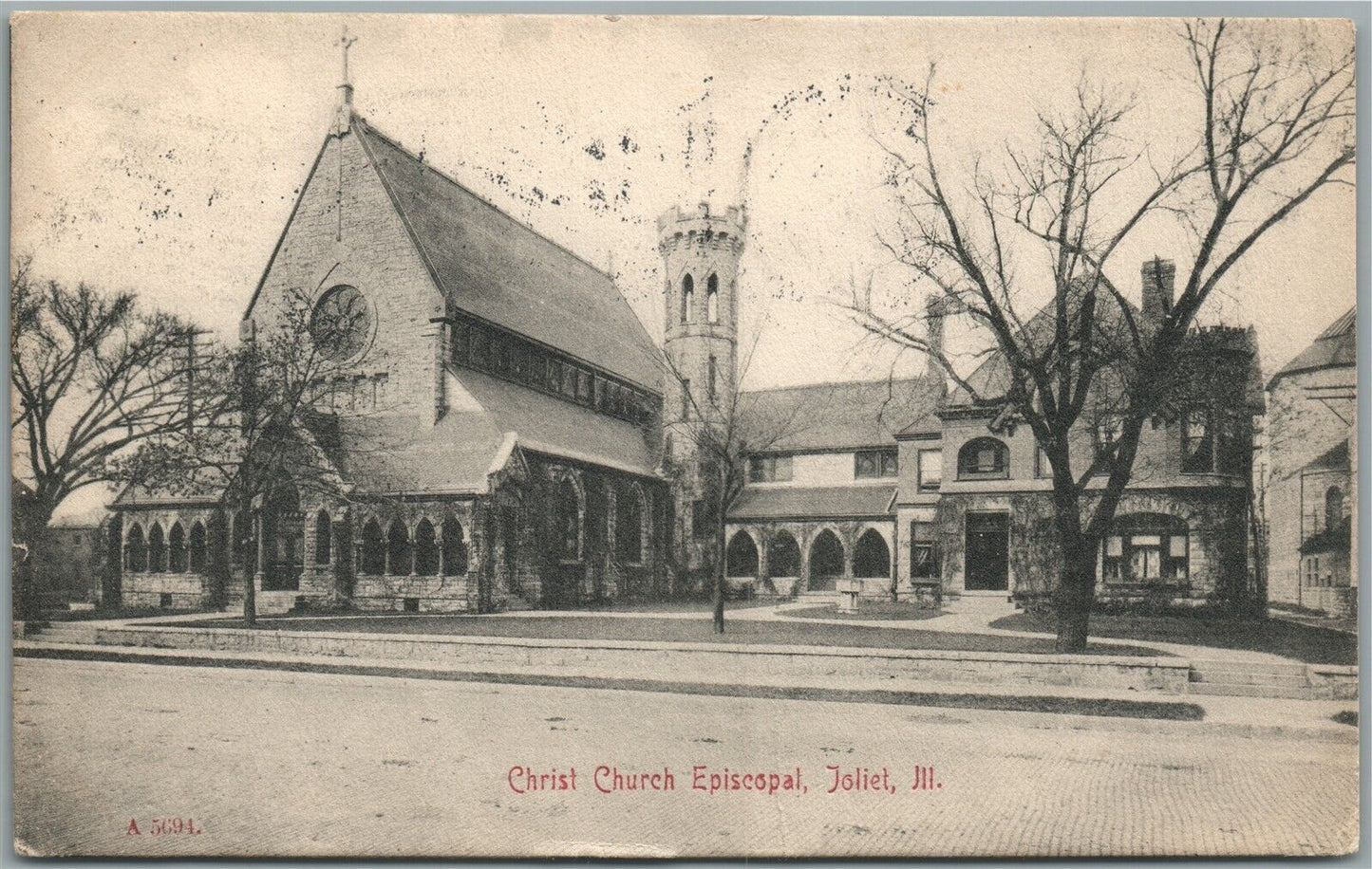 JOLIET IL CHRIST CHURCH ANTIQUE POSTCARD