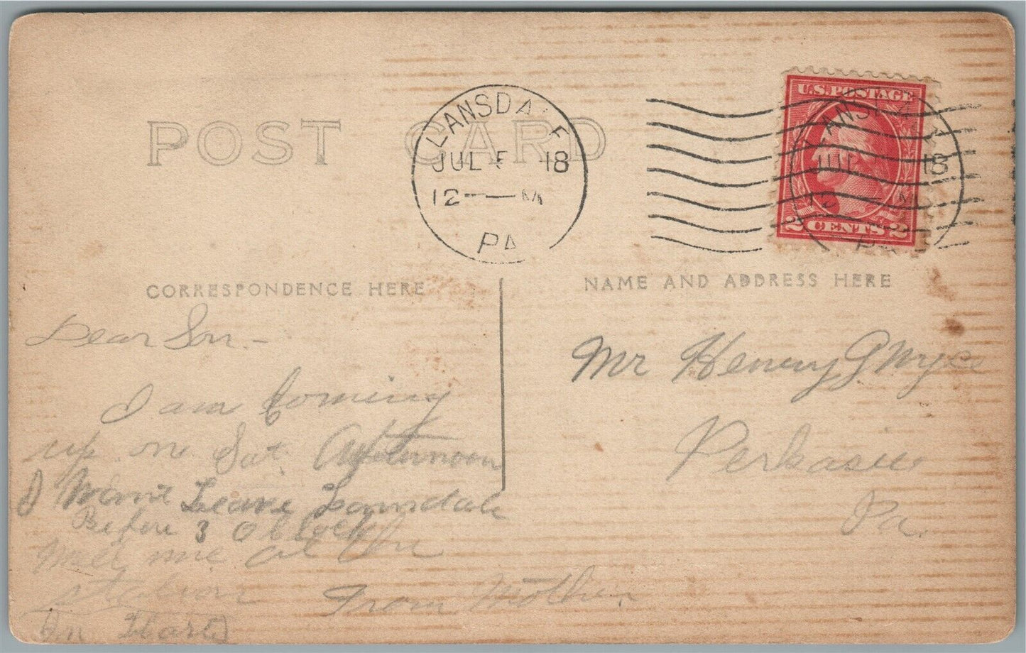 LANSDALE PA FIRST NATIONAL BANK ANTIQUE REAL PHOTO POSTCARD RPPC