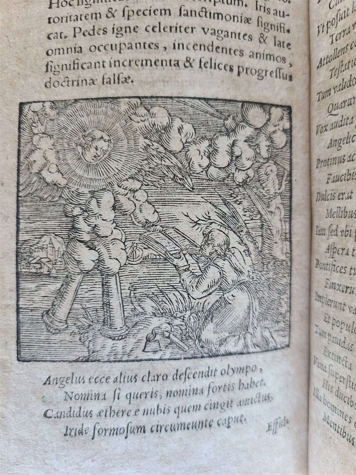 1575 APOCALYPSE COMMENTARY by D. Chytraeus ILLUSTRATED antique pigskin BINDING