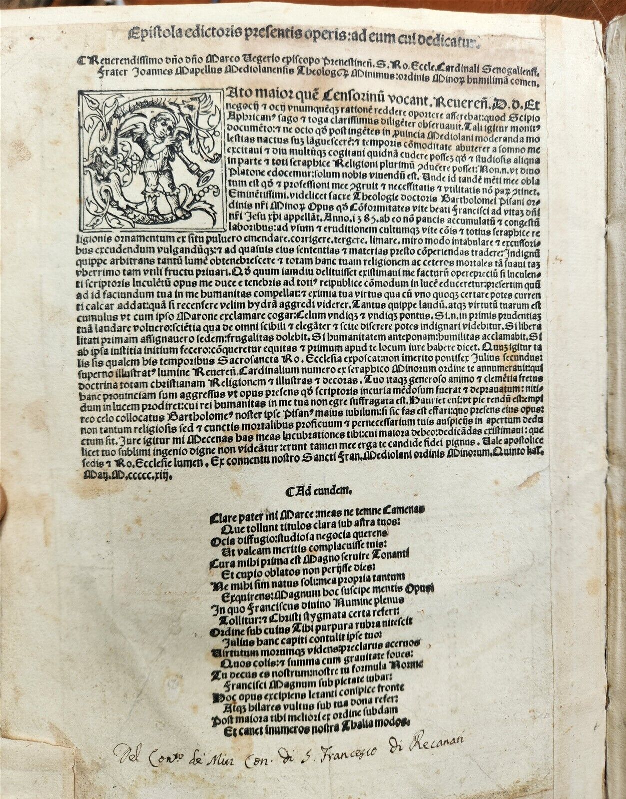 1513 POST-INCUNABULA HISTORY of FRANCISCANS ORDER antique Vellum Bound RARE