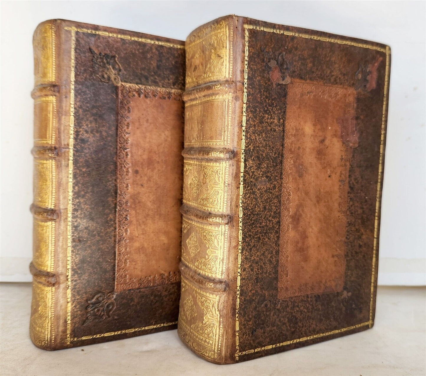 1728 BIBLE in FRENCH 2 VOLUMES antique La Sainte Bible