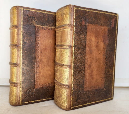 1728 BIBLE in FRENCH 2 VOLUMES antique La Sainte Bible