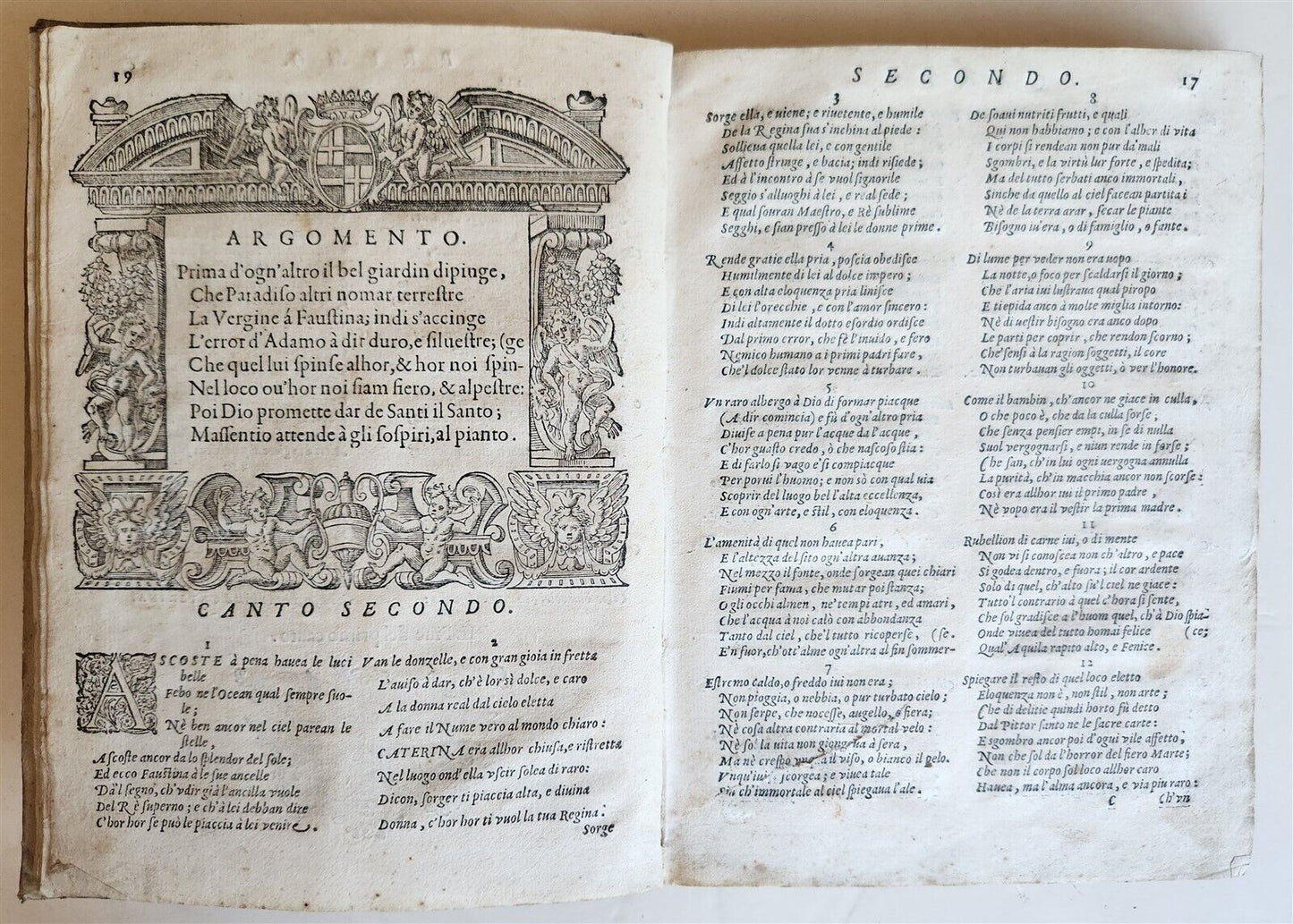 1595 CATERINA (of SPAIN) MARTIRIZATA POEMA SACRO antique VELLUM POETRY 16th CENT