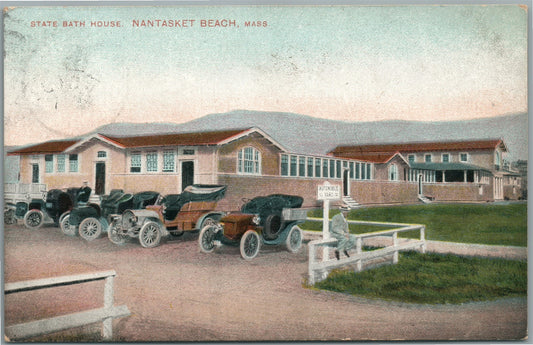NANTASKET BEACH MA STATE BATH HOUSE ANTIQUE POSTCARD
