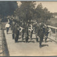 PATRIOTIC PARADE w/ AMERICAN FLAG ANTIQUE REAL PHOTO POSTCARD RPPC