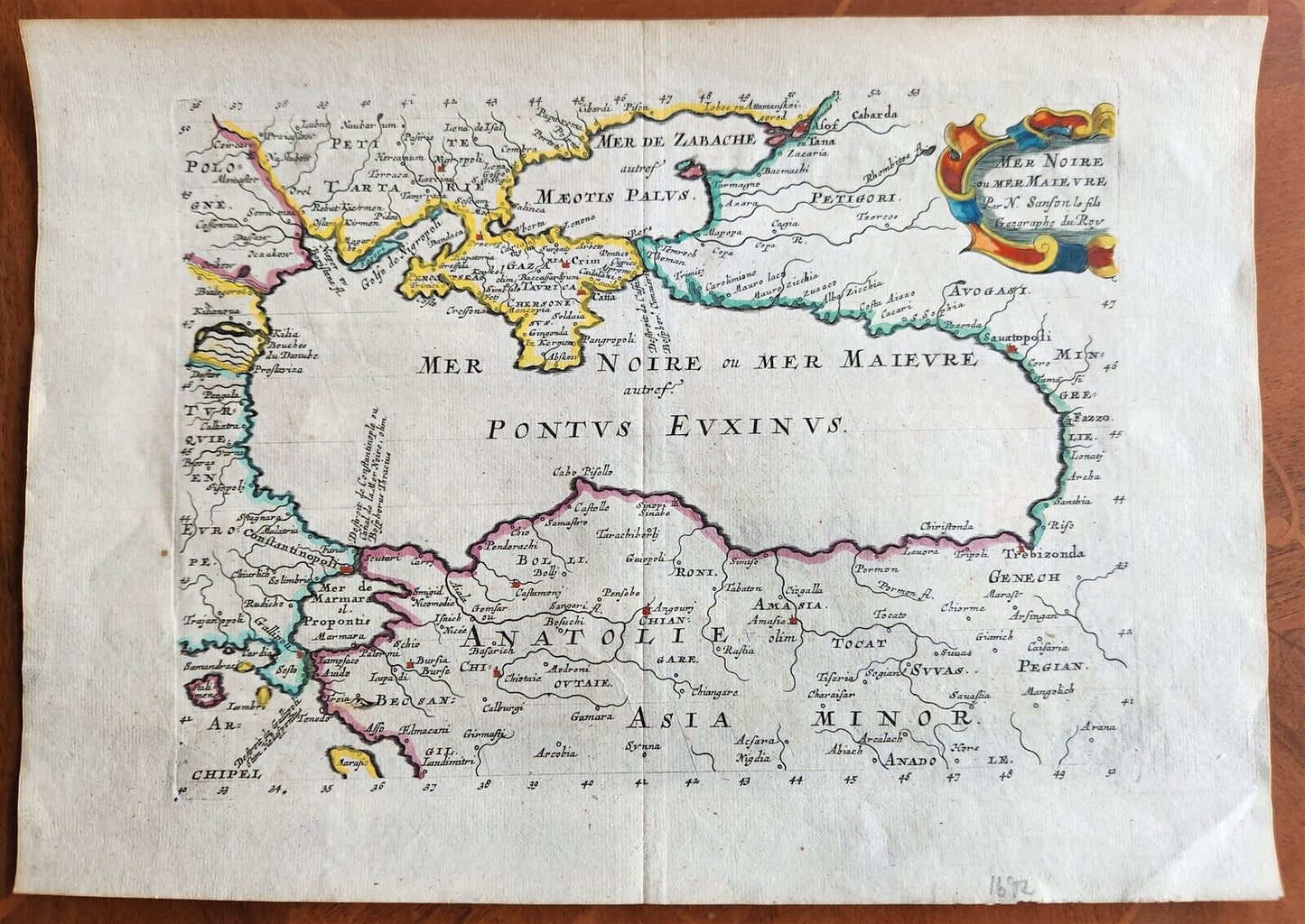 1683 MAP ANTIQUE BLACK SEA REGION RUSSIA ASIA MINOR TURKEY