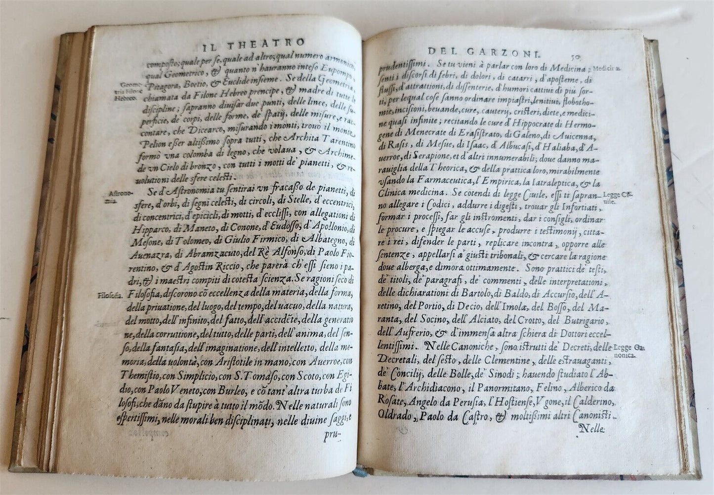 1598 IL THEATRO DE VARI by VICENZO GARZONI antique 16th CENTURY