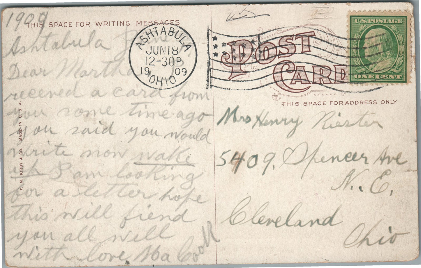 ASHTABULA OH S. & M.S. RAILROAD STATION RAILWAY DEPOT ANTIQUE POSTCARD