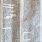 TORAH SCROLL FRAGMENT MANUSCRIPT on VELLUM antique BIBLE DEUTERONOMY 11:4-13:12