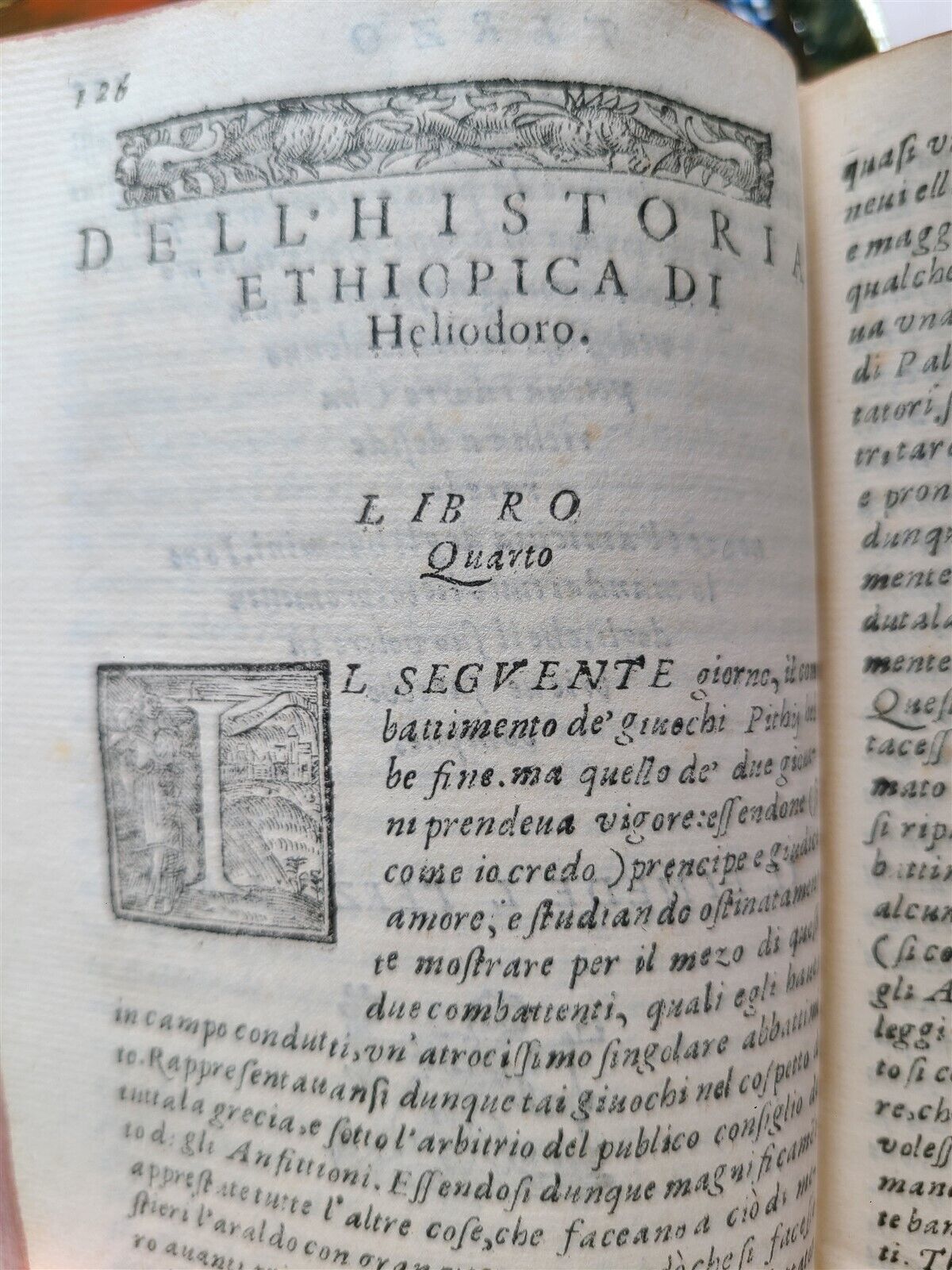 1582 LA DILETTEVOLE HISTORIA DI HELIODORO antique in ITALIAN Vellum binding