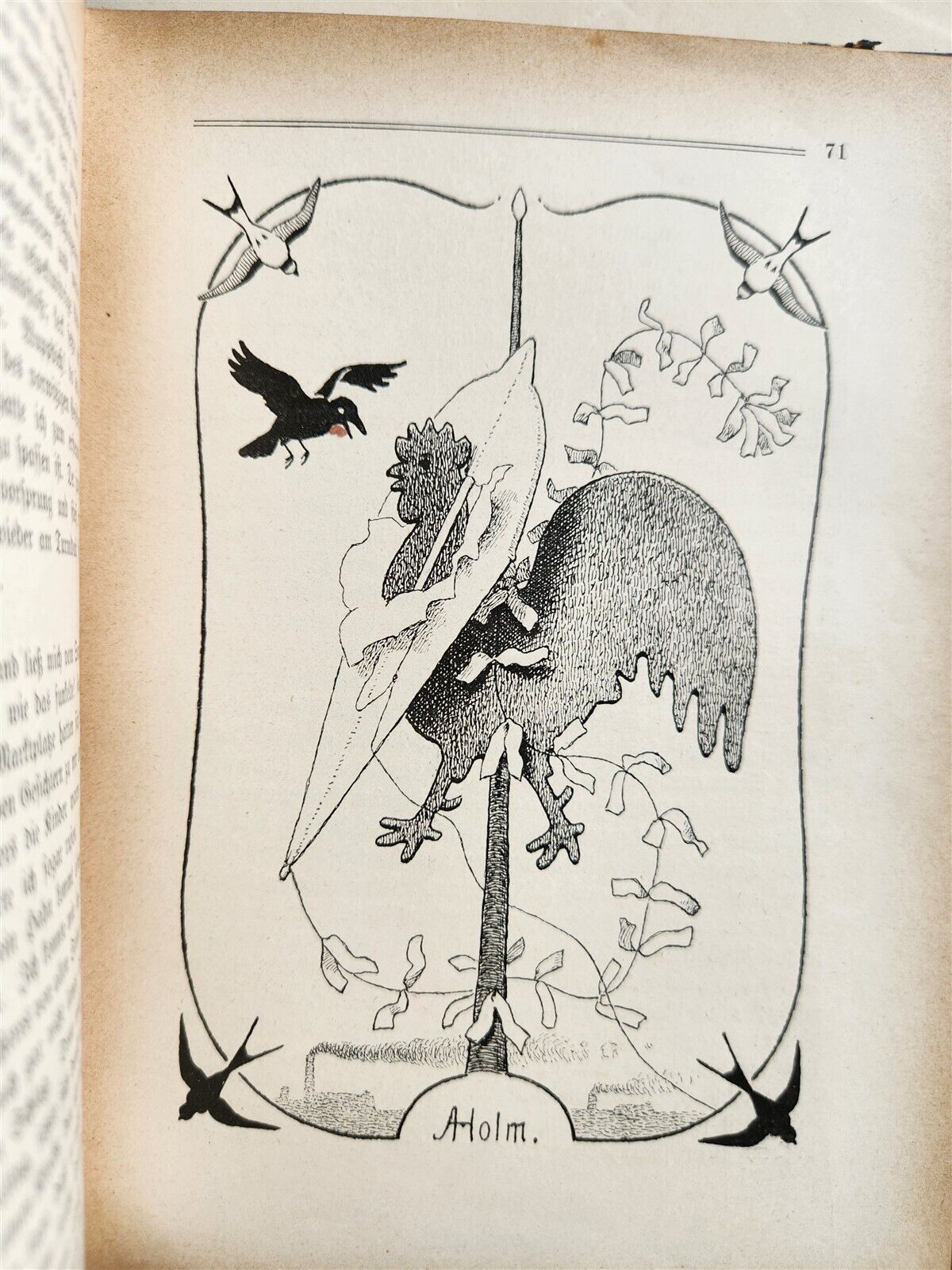 1900s ILLUSTRATED GERMAN CHILDREN BOOK antique FAIRYTALE LAND OF ANIMALS