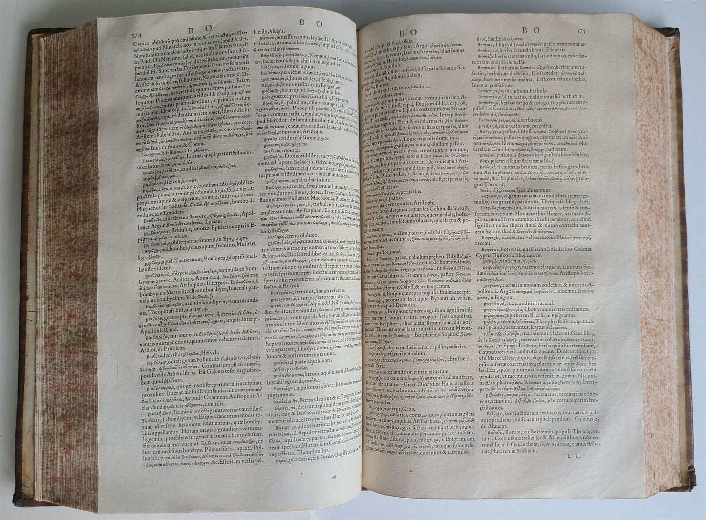 1562 GREEK LEXICON by Guillaume Bude antique 16th CENTURY FOLIO