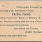 PHILADELPHIA PA JOHN WANAMAKER FAITH FUND MEETING INVITATION ANTIQUE POSTCARD